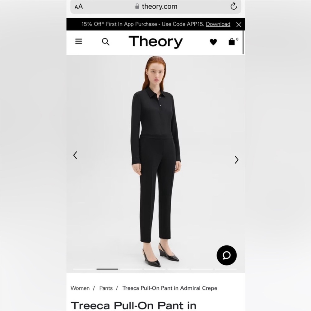 Theory Black Cotton Pants